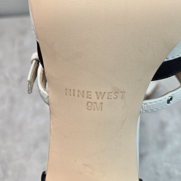 Nine West Pumps Sz 9 Ivory Leather Parisian Chic Dressy Pointed Toe Strappy Heel - Picture 9 of 11